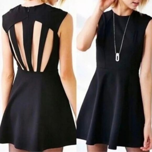 NWT Urban Outfitters Silence Noise Fit Flare Mini Dress, Color Black Size M - Picture 1 of 16